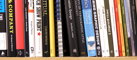 Books on a  shelf